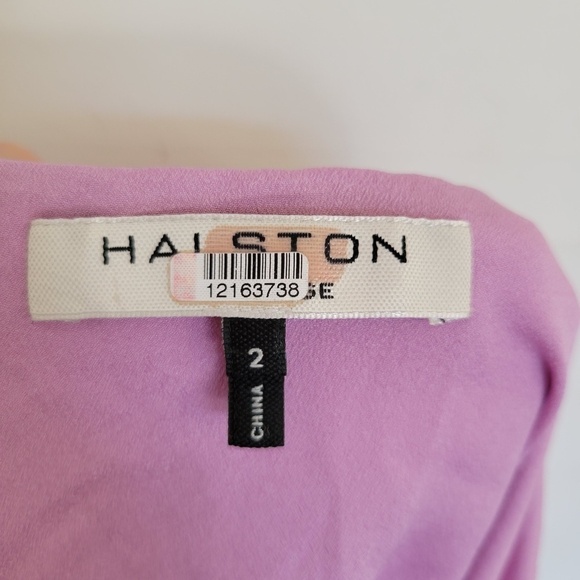 Halston Heritage Pink Halter Neck High Low Cut Out Back Midi Dress Size 2 - Picture 11 of 14